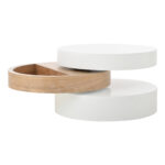 Cylindrical Coffee Table, Top Table Top 360° Freely Rotatable, Rotating Living Room Table, Double-Layer Design - Image 24