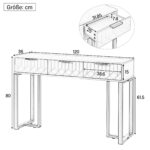 Modern Console Table with Drawers, Gold-Colored Frame, Adjustable Foot Pads and Elegant Design - Image 17