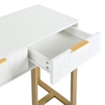 Modern Console Table with Drawers, Gold-Colored Frame, Adjustable Foot Pads and Elegant Design - Image 26