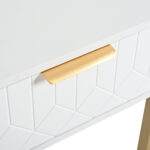 Modern Console Table with Drawers, Gold-Colored Frame, Adjustable Foot Pads and Elegant Design - Image 27