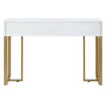 Modern Console Table with Drawers, Gold-Colored Frame, Adjustable Foot Pads and Elegant Design - Image 34