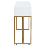 Modern Console Table with Drawers, Gold-Colored Frame, Adjustable Foot Pads and Elegant Design - Image 35