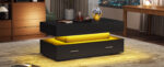 100*50*44cm Hydraulic Height-Adjustable Coffee Table, with LED Lighting, Bluetooth APP Control, Blue Accents - Image 12