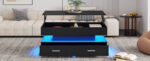 100*50*44cm Hydraulic Height-Adjustable Coffee Table, with LED Lighting, Bluetooth APP Control, Blue Accents - Image 13