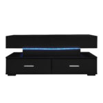 100*50*44cm Hydraulic Height-Adjustable Coffee Table, with LED Lighting, Bluetooth APP Control, Blue Accents - Image 25