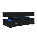 100*50*44cm Hydraulic Height-Adjustable Coffee Table, with LED Lighting, Bluetooth APP Control, Blue Accents - Image 32