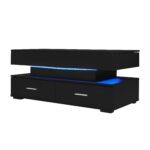 100*50*44cm Hydraulic Height-Adjustable Coffee Table, with LED Lighting, Bluetooth APP Control, Blue Accents - Image 33