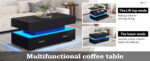100*50*44cm Hydraulic Height-Adjustable Coffee Table, with LED Lighting, Bluetooth APP Control, Blue Accents - Image 47