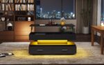 100*50*44cm Hydraulic Height-Adjustable Coffee Table, with LED Lighting, Bluetooth APP Control, Blue Accents - Image 57