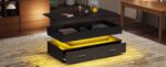 100*50*44cm Hydraulic Height-Adjustable Coffee Table, with LED Lighting, Bluetooth APP Control, Blue Accents - Image 7