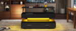 100*50*44cm Hydraulic Height-Adjustable Coffee Table, with LED Lighting, Bluetooth APP Control, Blue Accents - Image 8