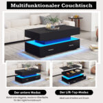 100*50*44cm Hydraulic Height-Adjustable Coffee Table, with LED Lighting, Bluetooth APP Control, Blue Accents - Image 72