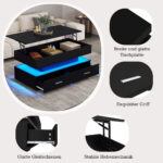 100*50*44cm Hydraulic Height-Adjustable Coffee Table, with LED Lighting, Bluetooth APP Control, Blue Accents - Image 78