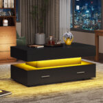 100*50*44cm Hydraulic Height-Adjustable Coffee Table, with LED Lighting, Bluetooth APP Control, Blue Accents - Image 85