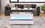100*50*44cm Hydraulic Height-Adjustable Coffee Table, with LED Lighting, Bluetooth APP Control, White Accents - Image 18