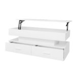 100*50*44cm Hydraulic Height-Adjustable Coffee Table, with LED Lighting, Bluetooth APP Control, White Accents - Image 22
