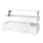 100*50*44cm Hydraulic Height-Adjustable Coffee Table, with LED Lighting, Bluetooth APP Control, White Accents - Image 23