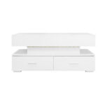 100*50*44cm Hydraulic Height-Adjustable Coffee Table, with LED Lighting, Bluetooth APP Control, White Accents - Image 25