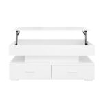 100*50*44cm Hydraulic Height-Adjustable Coffee Table, with LED Lighting, Bluetooth APP Control, White Accents - Image 26