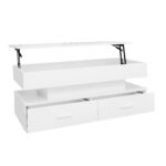 100*50*44cm Hydraulic Height-Adjustable Coffee Table, with LED Lighting, Bluetooth APP Control, White Accents - Image 27