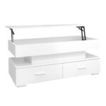 100*50*44cm Hydraulic Height-Adjustable Coffee Table, with LED Lighting, Bluetooth APP Control, White Accents - Image 28