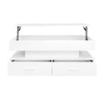 100*50*44cm Hydraulic Height-Adjustable Coffee Table, with LED Lighting, Bluetooth APP Control, White Accents - Image 34