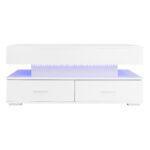 100*50*44cm Hydraulic Height-Adjustable Coffee Table, with LED Lighting, Bluetooth APP Control, White Accents - Image 45