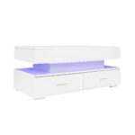100*50*44cm Hydraulic Height-Adjustable Coffee Table, with LED Lighting, Bluetooth APP Control, White Accents - Image 50