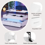 100*50*44cm Hydraulic Height-Adjustable Coffee Table, with LED Lighting, Bluetooth APP Control, White Accents - Image 51