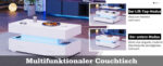 100*50*44cm Hydraulic Height-Adjustable Coffee Table, with LED Lighting, Bluetooth APP Control, White Accents - Image 52