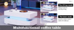100*50*44cm Hydraulic Height-Adjustable Coffee Table, with LED Lighting, Bluetooth APP Control, White Accents - Image 63