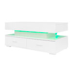 100*50*44cm Hydraulic Height-Adjustable Coffee Table, with LED Lighting, Bluetooth APP Control, White Accents - Image 90