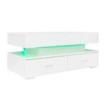 100*50*44cm Hydraulic Height-Adjustable Coffee Table, with LED Lighting, Bluetooth APP Control, White Accents - Image 91