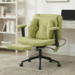 Home office chair, swivel chair, adjustable height desk chair with footrest, load capacity 150kg, ga