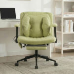 Home office chair, swivel chair, adjustable height desk chair with footrest, load capacity 150kg, ga - Image 2