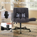 Home office chair, swivel chair, desk chair with casters, rotatable office chair with foldable armre - Image 8