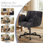 Home office chair, swivel chair, desk chair with casters, rotatable office chair with foldable armre - Image 9