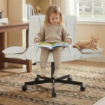 Home office chair, swivel chair, desk chair with casters, rotatable office chair with foldable armre - Image 10