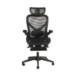 Foldable Ergonomic Office Chair, Space-Saving Folding Chair with Lumbar Support, Full Mesh Sliding Cushion