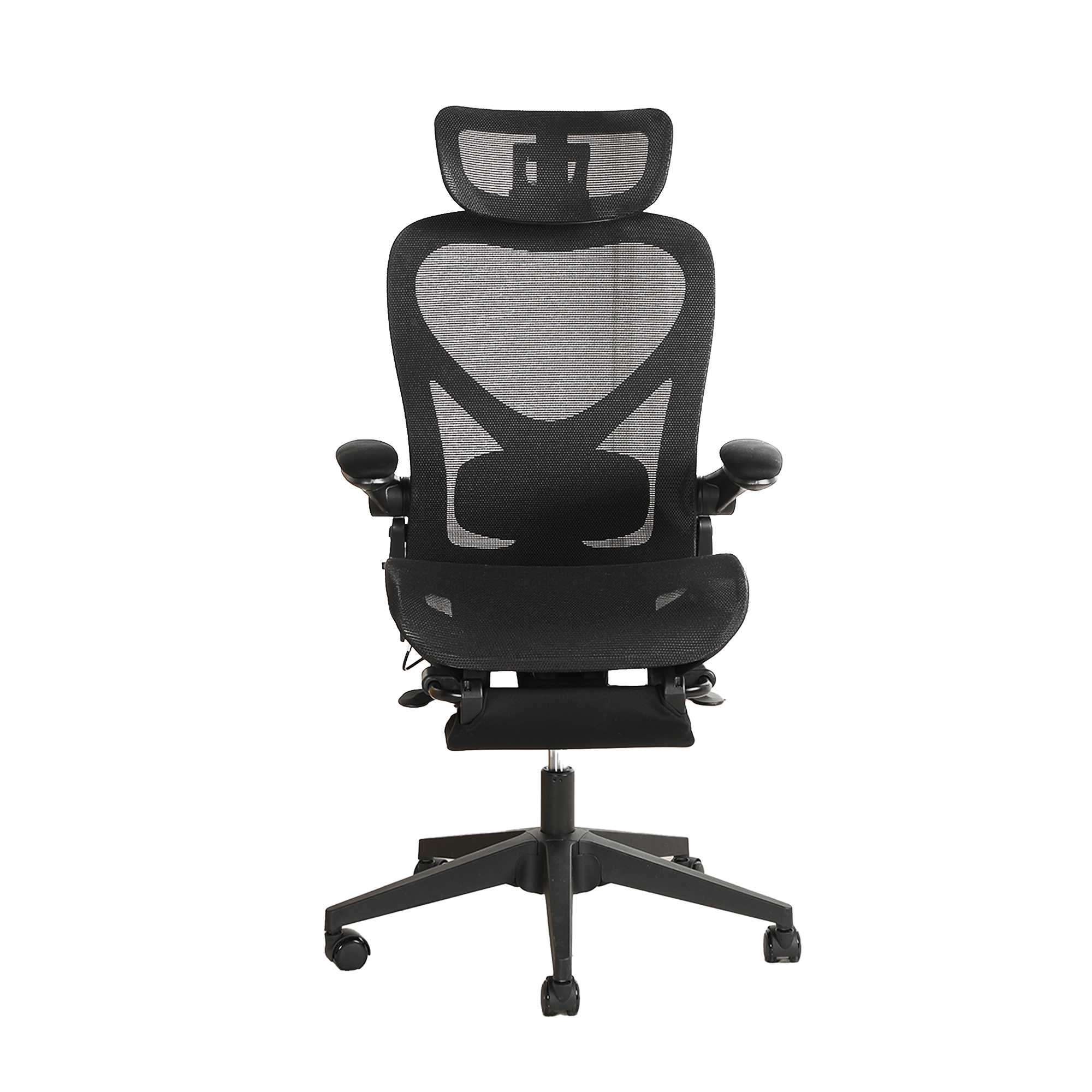 Foldable Ergonomic Office Chair, Space-Saving Folding Chair with Lumbar Support, Full Mesh Sliding Cushion