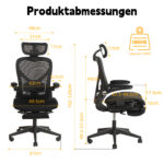 Foldable Ergonomic Office Chair, Space-Saving Folding Chair with Lumbar Support, Full Mesh Sliding Cushion - Image 2
