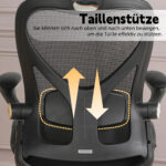 Foldable Ergonomic Office Chair, Space-Saving Folding Chair with Lumbar Support, Full Mesh Sliding Cushion - Image 4