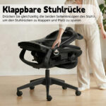 Foldable Ergonomic Office Chair, Space-Saving Folding Chair with Lumbar Support, Full Mesh Sliding Cushion - Image 5