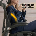 Foldable Ergonomic Office Chair, Space-Saving Folding Chair with Lumbar Support, Full Mesh Sliding Cushion - Image 6