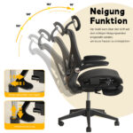 Foldable Ergonomic Office Chair, Space-Saving Folding Chair with Lumbar Support, Full Mesh Sliding Cushion - Image 7