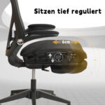 Foldable Ergonomic Office Chair, Space-Saving Folding Chair with Lumbar Support, Full Mesh Sliding Cushion - Image 8
