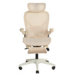 Foldable Ergonomic Office Chair, Space-Saving Folding Chair with Lumbar Support, Full Mesh Sliding Cushion