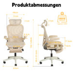 Foldable Ergonomic Office Chair, Space-Saving Folding Chair with Lumbar Support, Full Mesh Sliding Cushion - Image 2