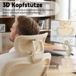 Foldable Ergonomic Office Chair, Space-Saving Folding Chair with Lumbar Support, Full Mesh Sliding Cushion - Image 3