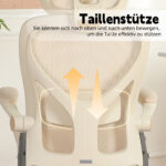Foldable Ergonomic Office Chair, Space-Saving Folding Chair with Lumbar Support, Full Mesh Sliding Cushion - Image 4